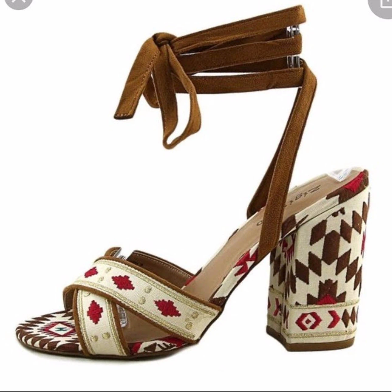 Zigisoho Heeled Sandals with Tie-Up Straps