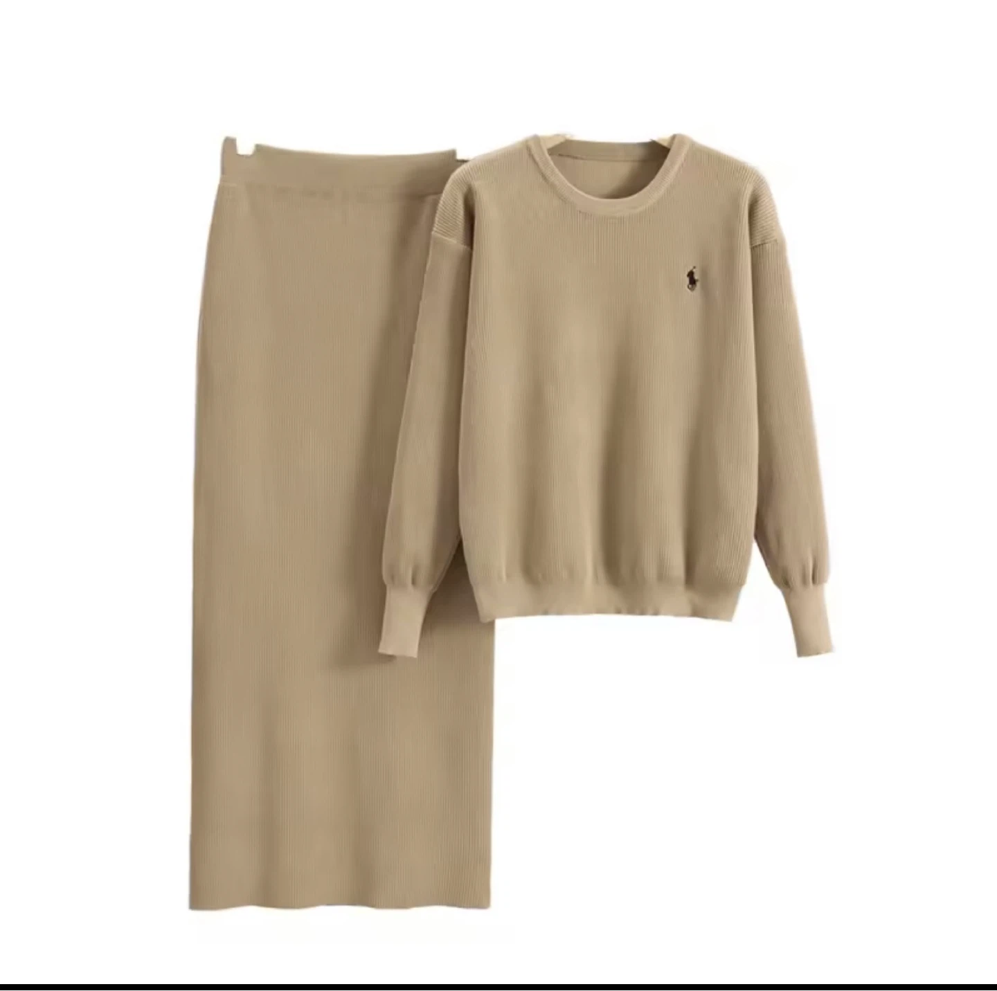 Women's Polo Knit Sweater and Skirt Set - photo 3