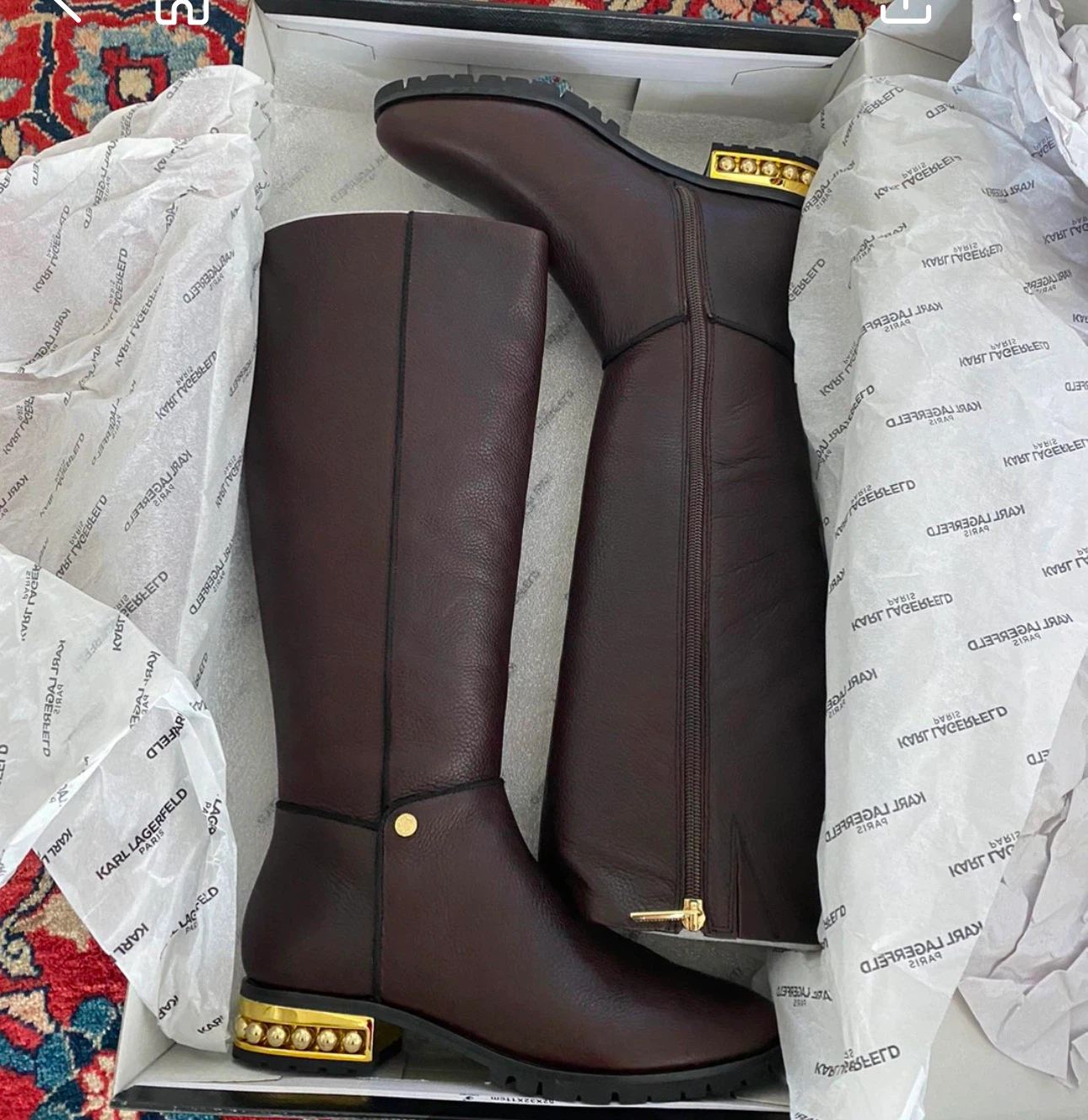 Karl Lagerfeld Paris Leather Knee-High Boots