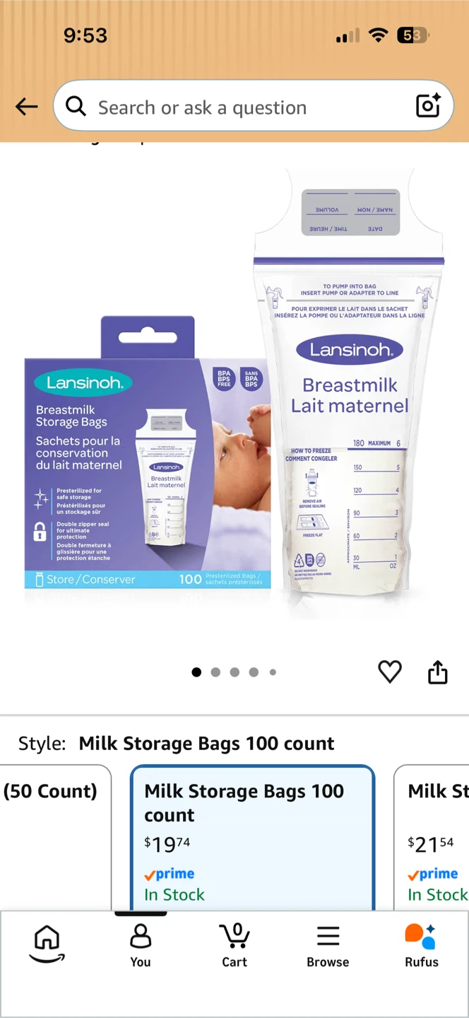 Lansinoh Stay Dry Nursing Pads & Breastmilk Storage Bags - photo 3