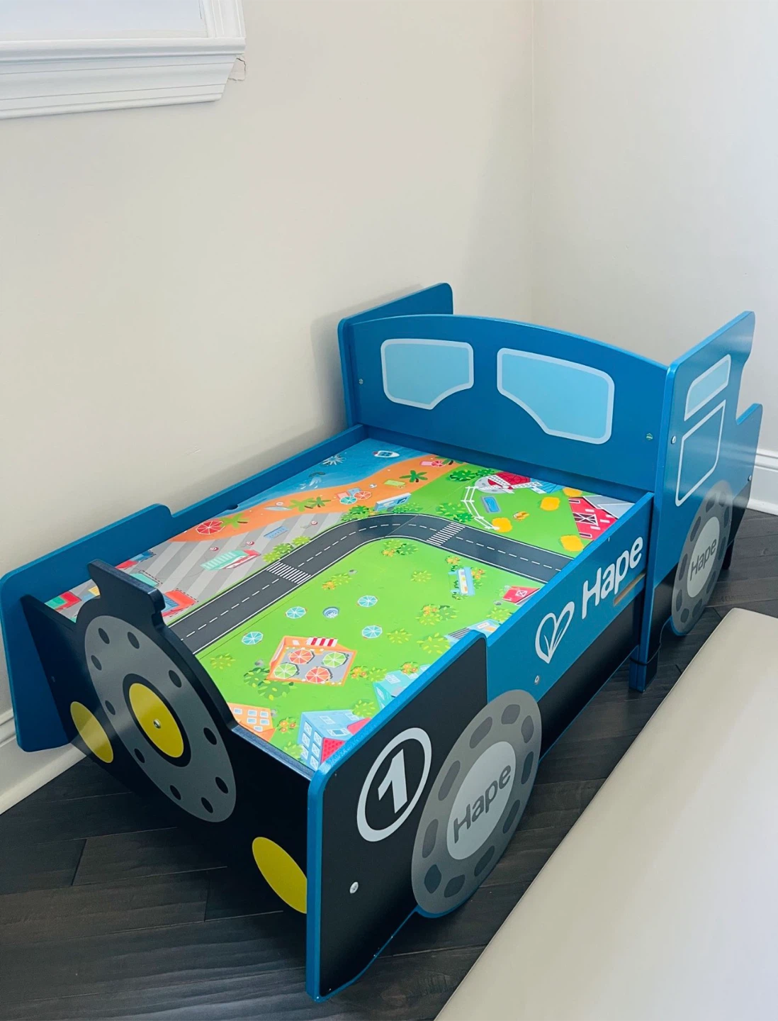 Hape Wooden Train Table with Play Mat and Control Panel