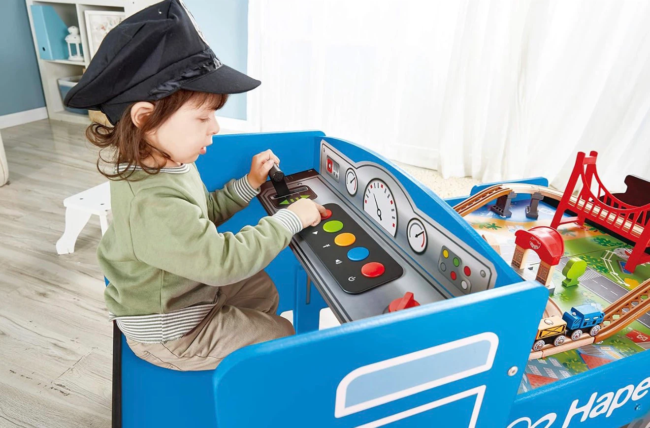 Hape Wooden Train Table with Play Mat and Control Panel - photo 4