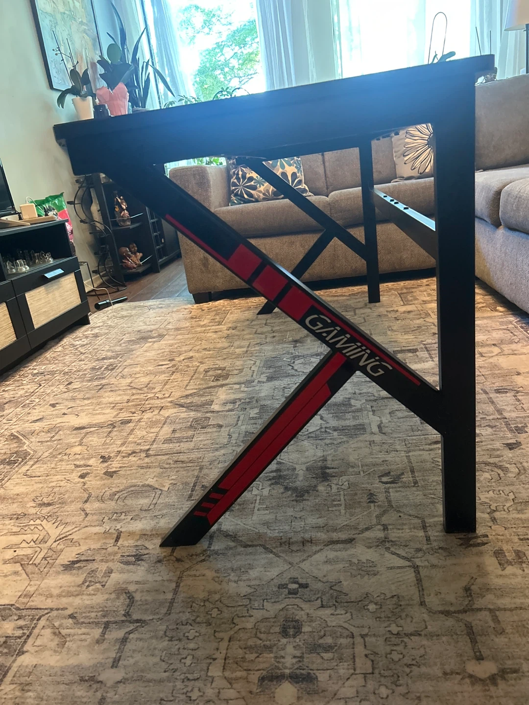Black Carbon Fibre Textured Gaming Desk With Forza Horizon 3&4 - photo 2