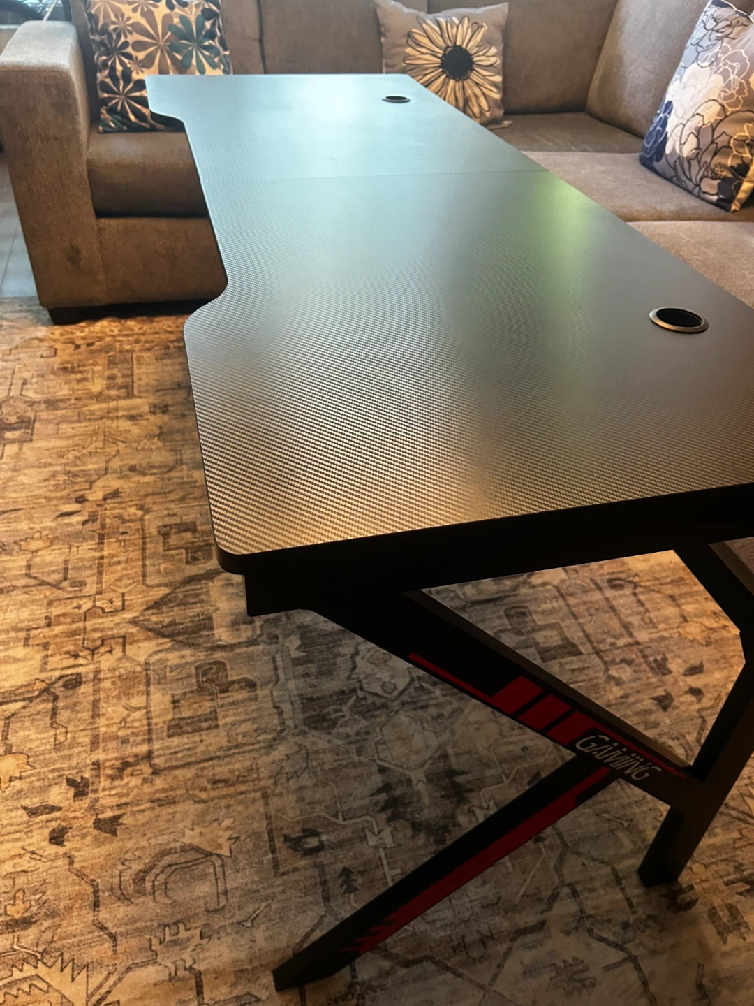 Black Carbon Fibre Textured Gaming Desk With Forza Horizon 3&4 - photo 3
