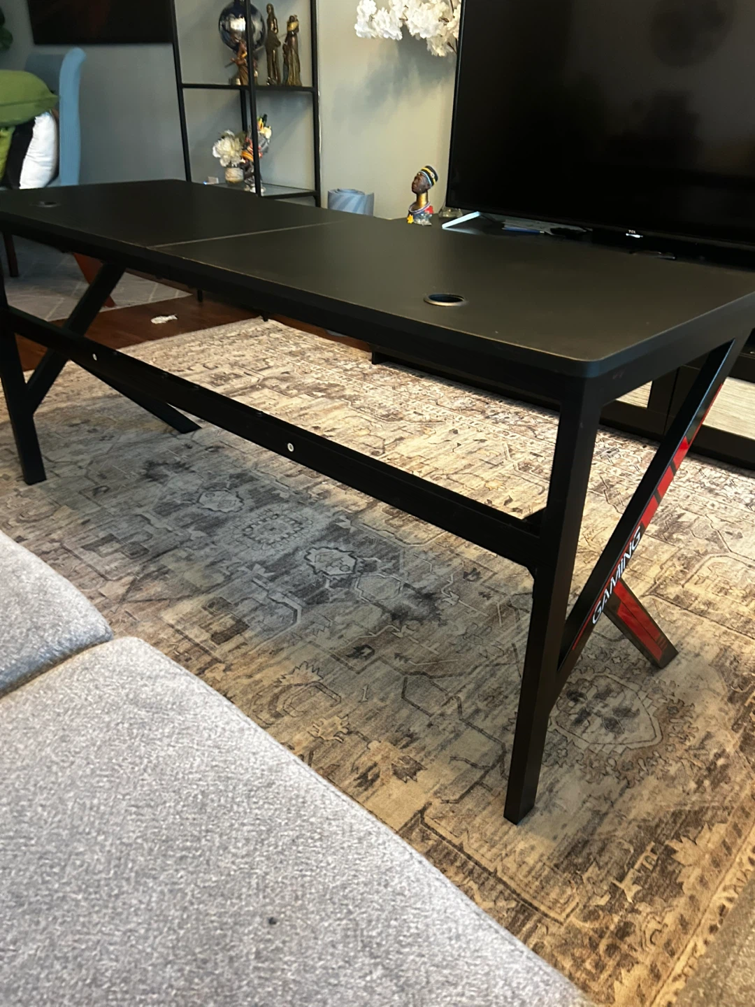 Black Carbon Fibre Textured Gaming Desk With Forza Horizon 3&4 - photo 4