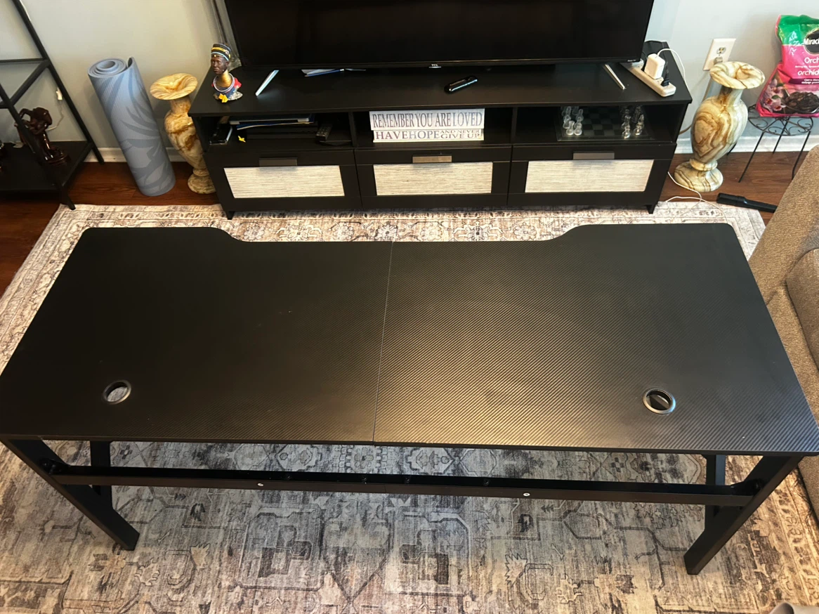 Black Carbon Fibre Textured Gaming Desk With Forza Horizon 3&4 - photo 5