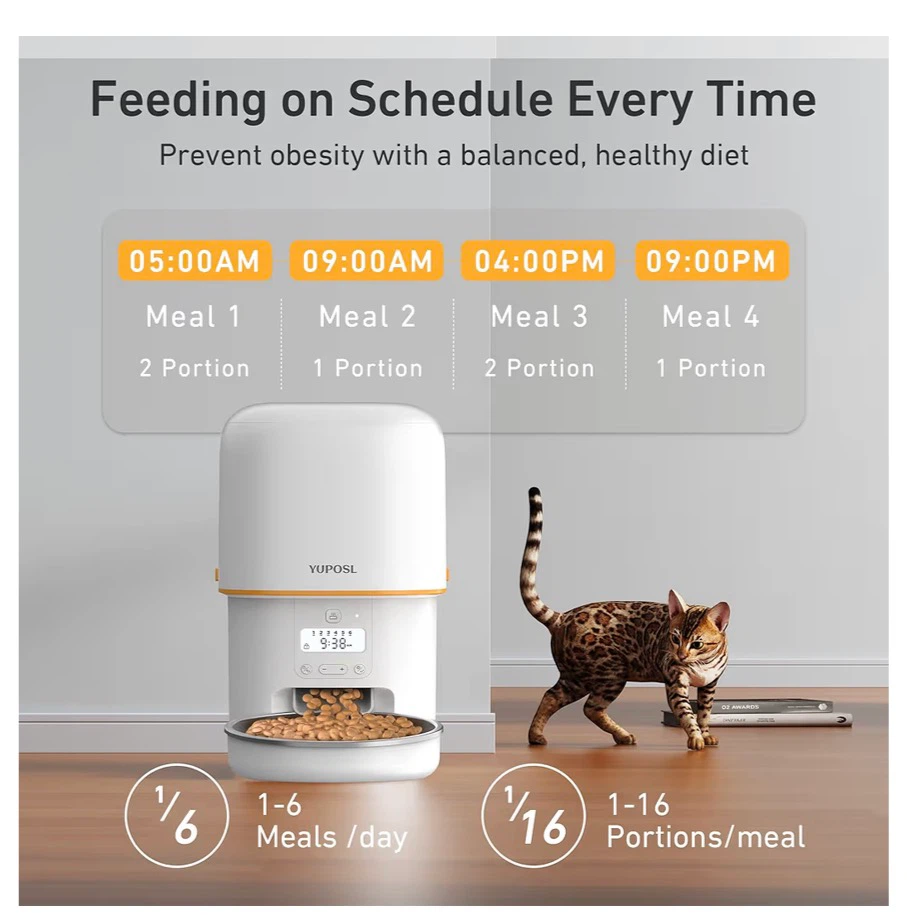 YUPOSL Automatic Cat Feeder 3L White C3L - photo 2