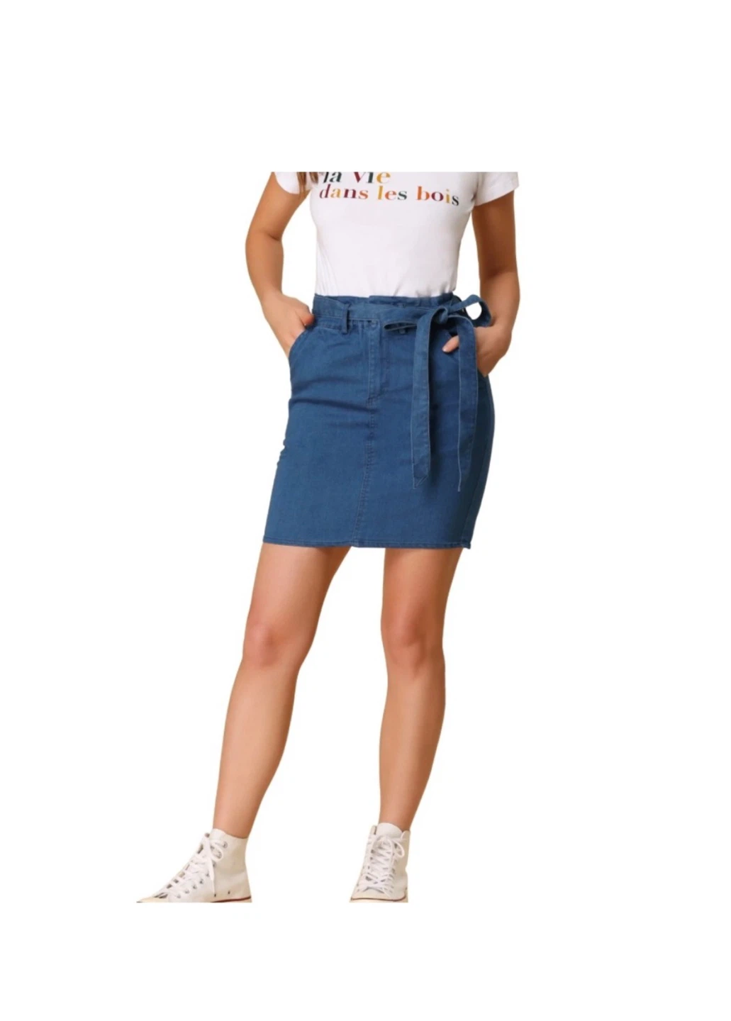 Blue Velvet Belted Skirt - photo 2