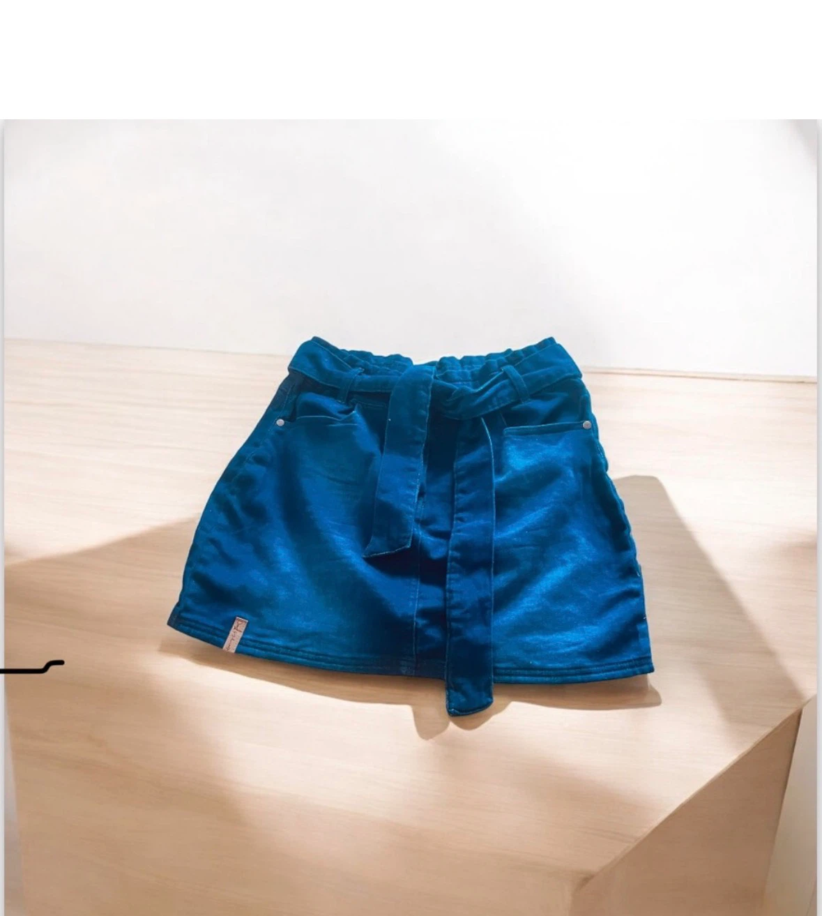 Blue Velvet Belted Skirt - photo 4