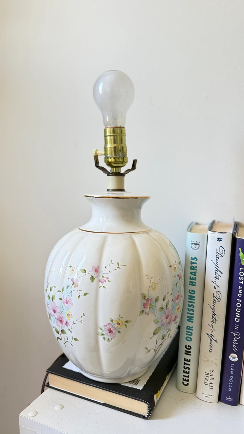 Vintage Floral Ceramic Table Lamp Base