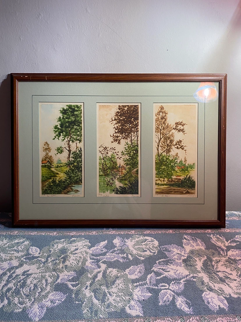Vintage French Triptych Art Prints