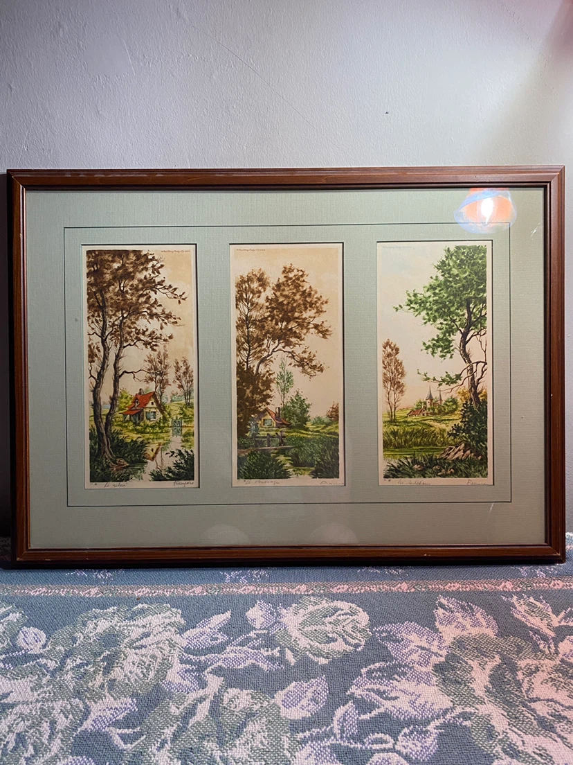 Vintage French Triptych Art Prints - photo 2