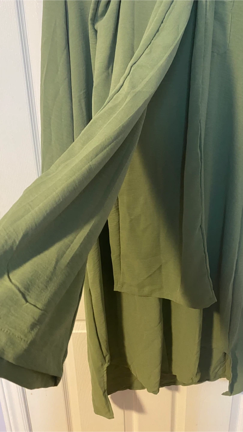 Olive Green Midi Dress with Collar - photo 5