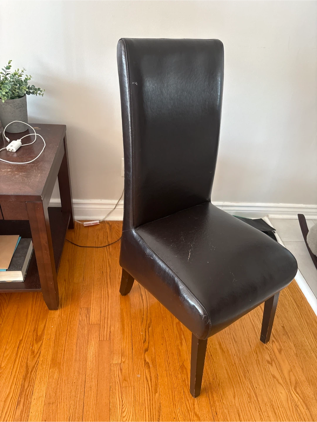 Brown Faux Leather Dining Chair