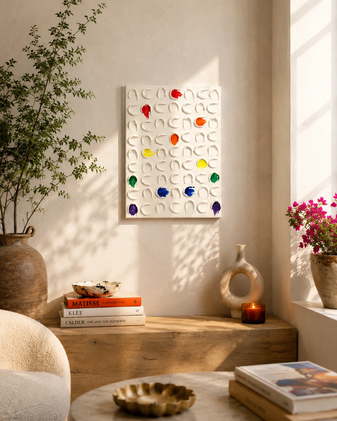 Textured Wall Art with Colourful Accents