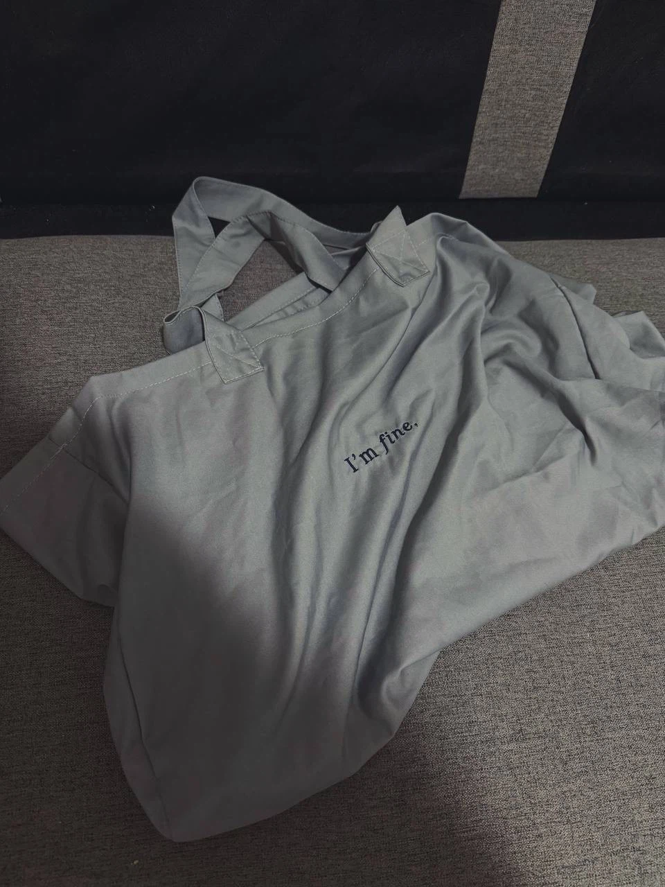 Grey Tote Bag – “I’m fine”