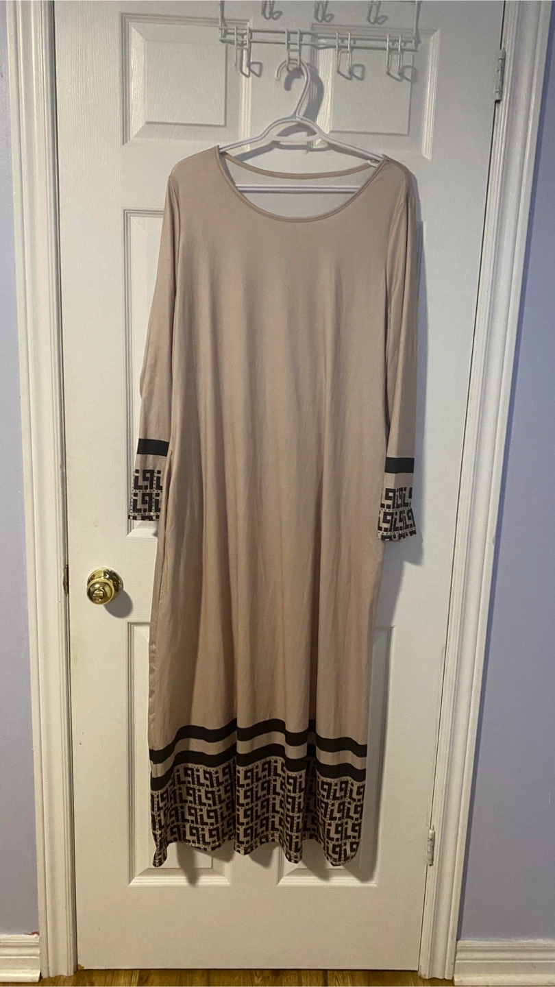Women's Beige Long Sleeve Maxi Dress - photo 2