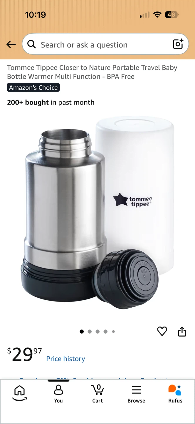 Tommee Tippee Portable Baby Bottle Warmer