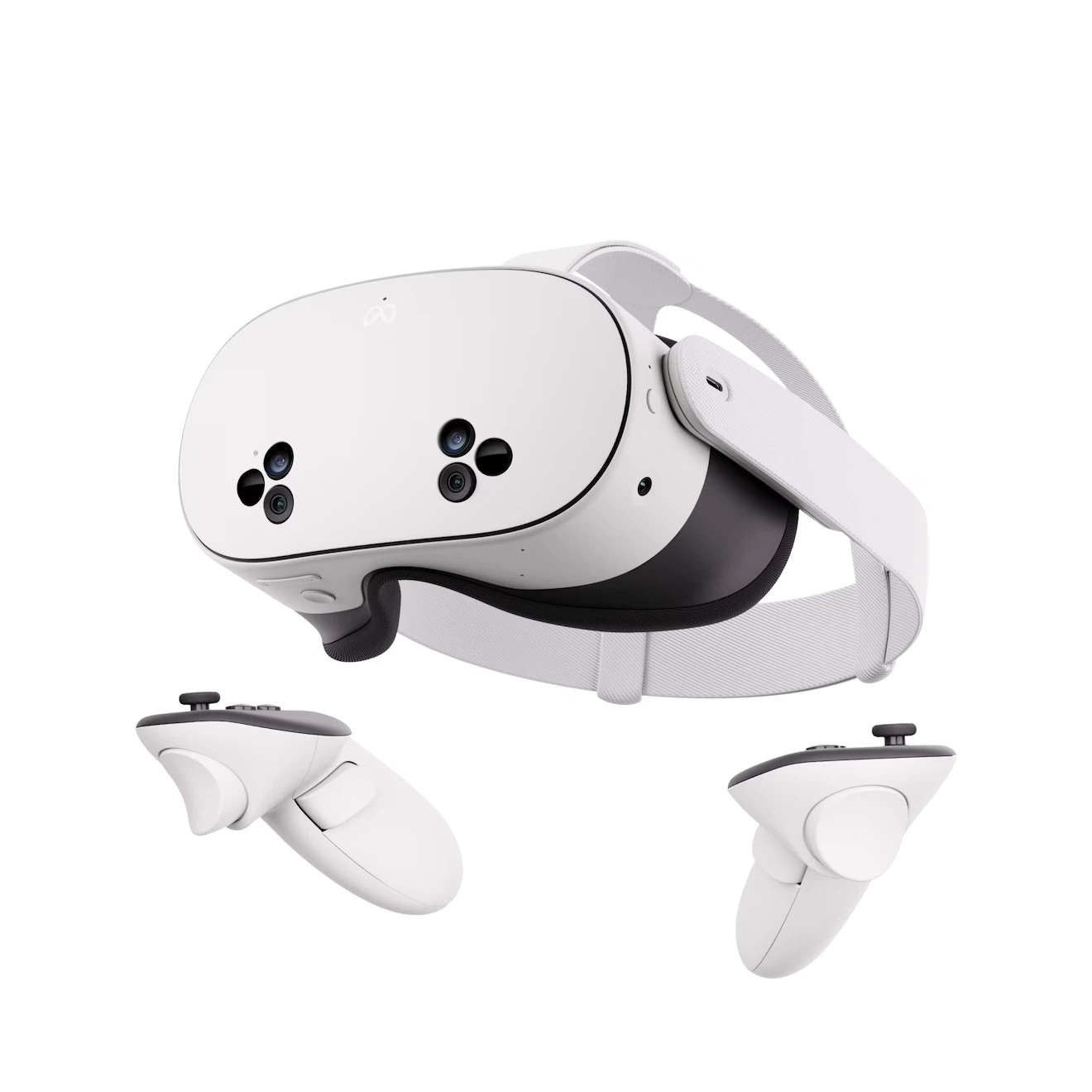 White VR Headset with Controllers