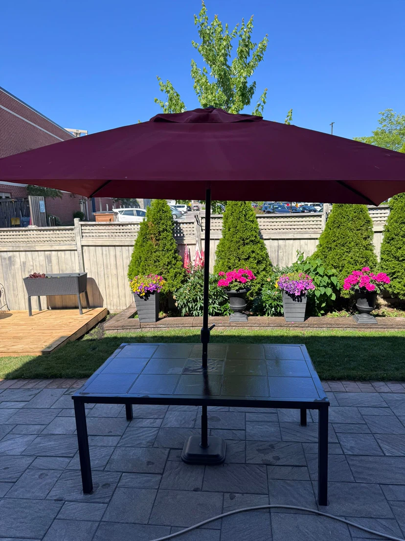 Patio Umbrella and Table Set