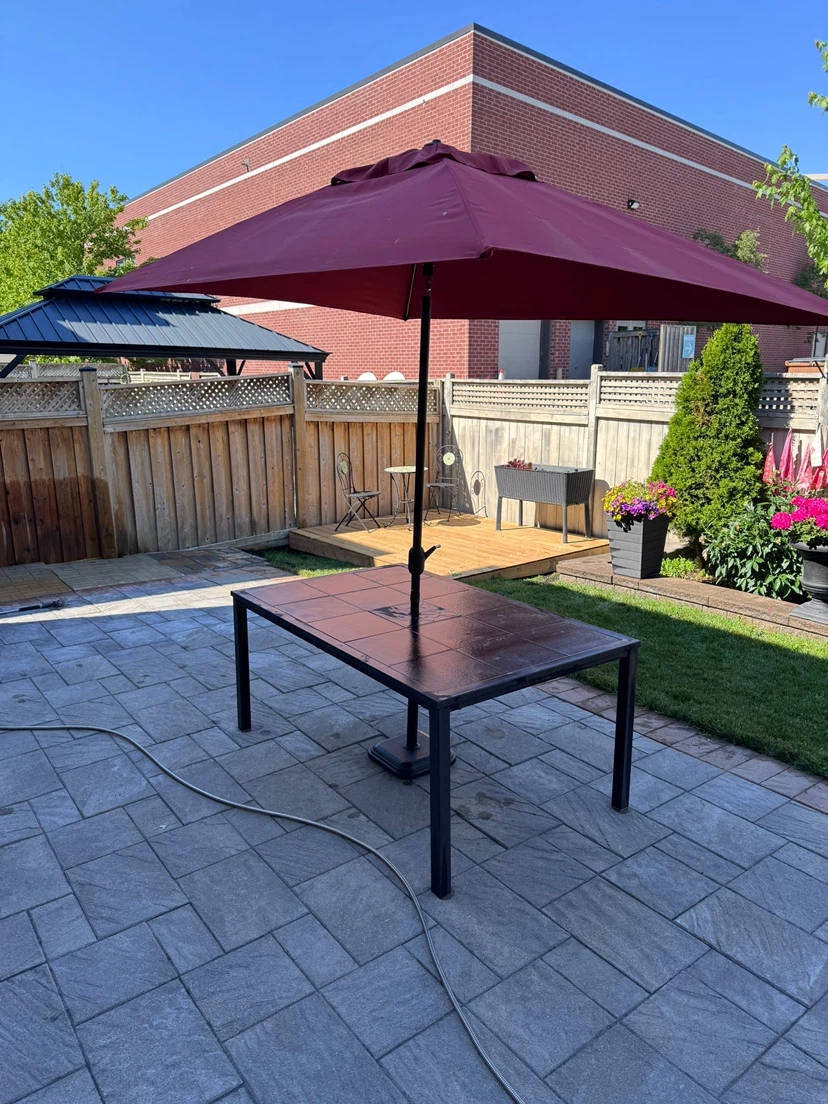 Patio Umbrella and Table Set - photo 2