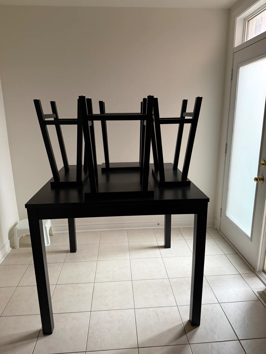 Black Dining Table with 4 Stools - photo 2