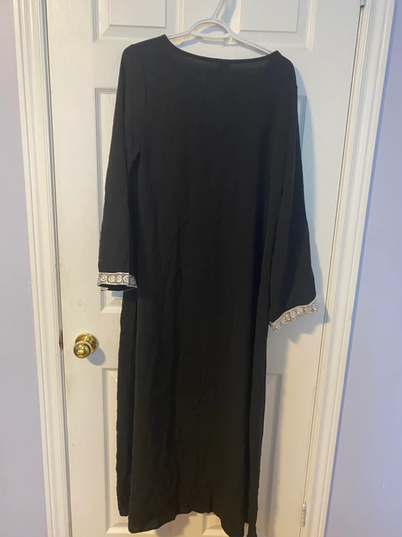 Black Polyester Dress with Tassel Accent - Size S - photo 2
