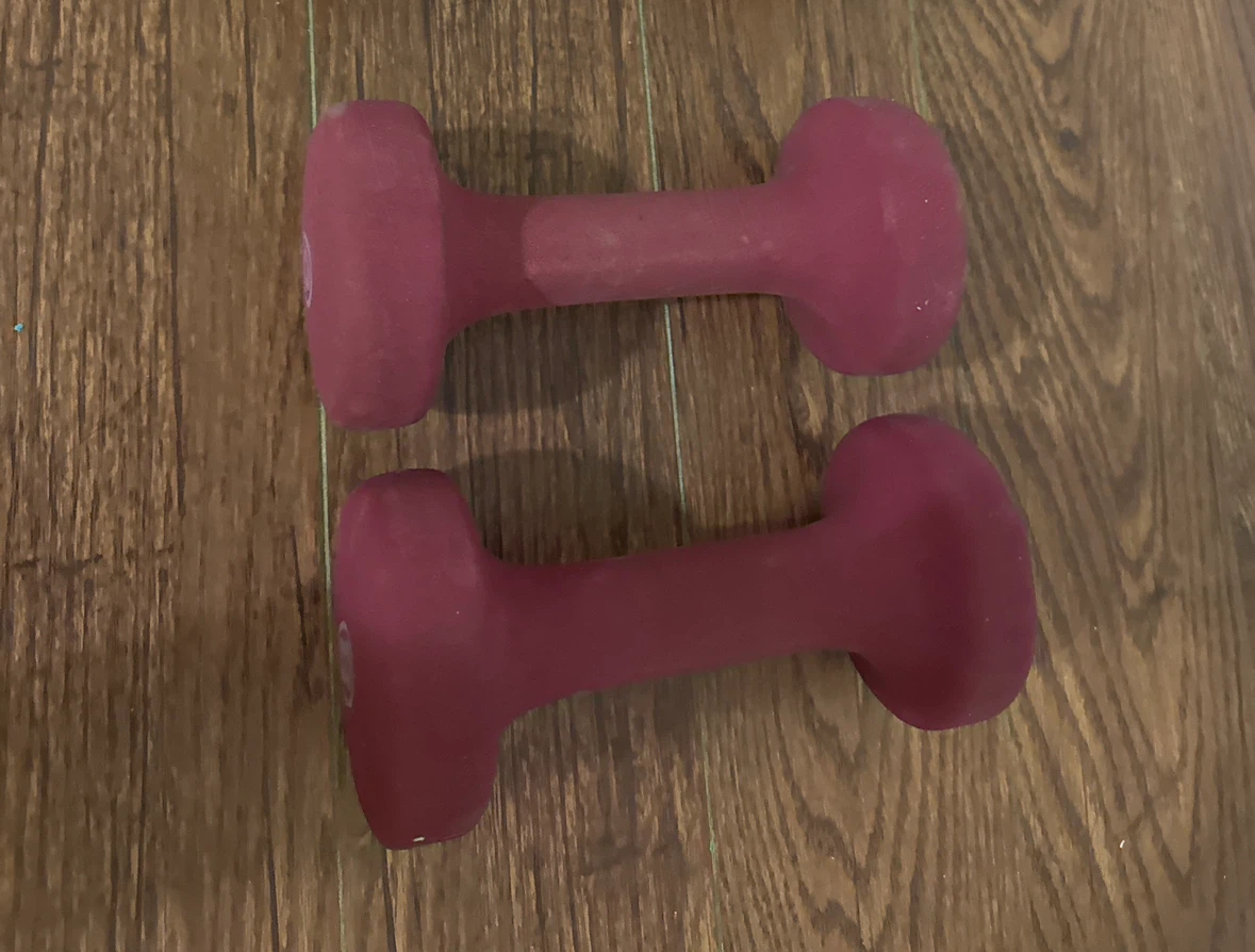 Pair of 8lb Dumbbells - Red - photo 2