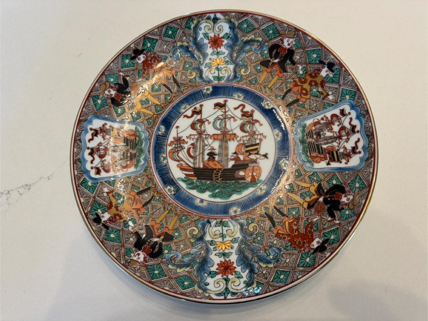 Vintage Arita five ships motif (五艘船) Plate