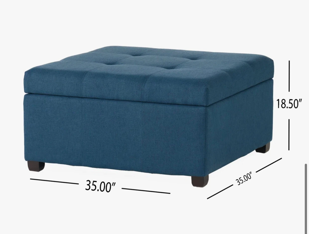 Upholstered Ottoman-Dark Blue - photo 2