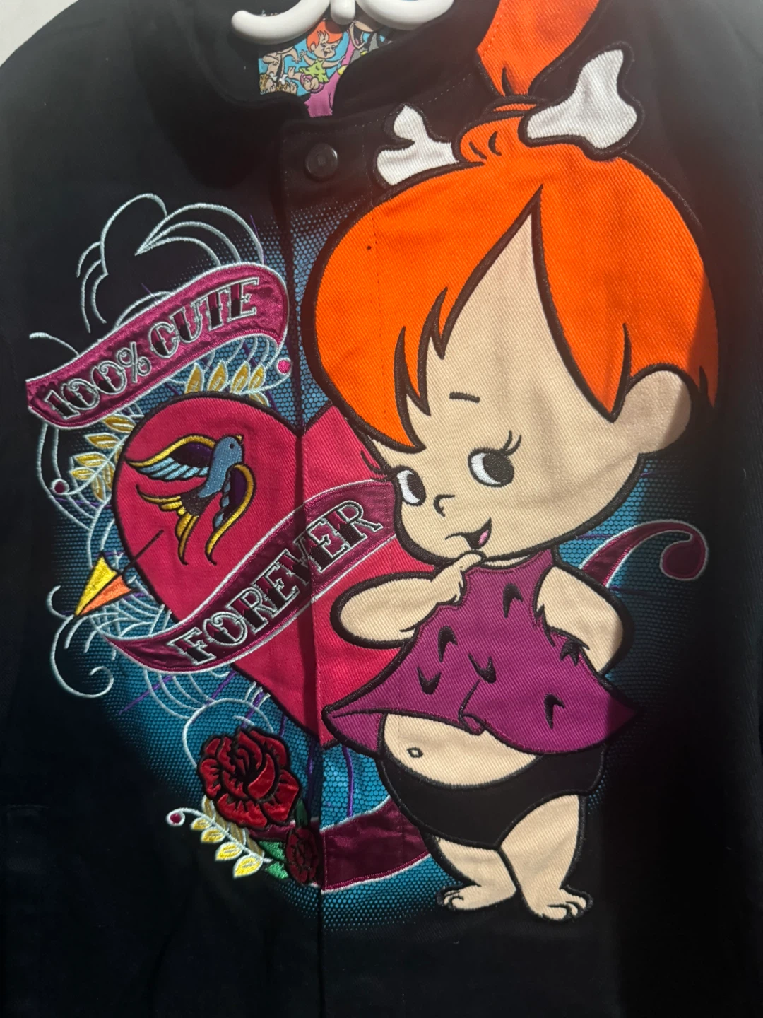 Black Jacket with The Flintstones Cartoon Graphic - photo 2