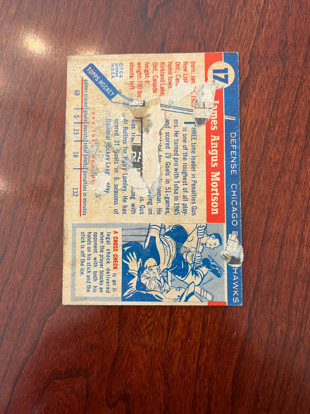 1954 TOPPS 17 GUS MORTSON - photo 2