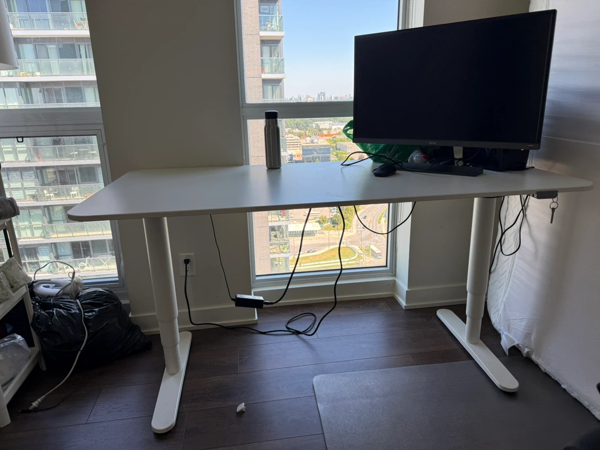 White Standing Desk (height adjustable )
