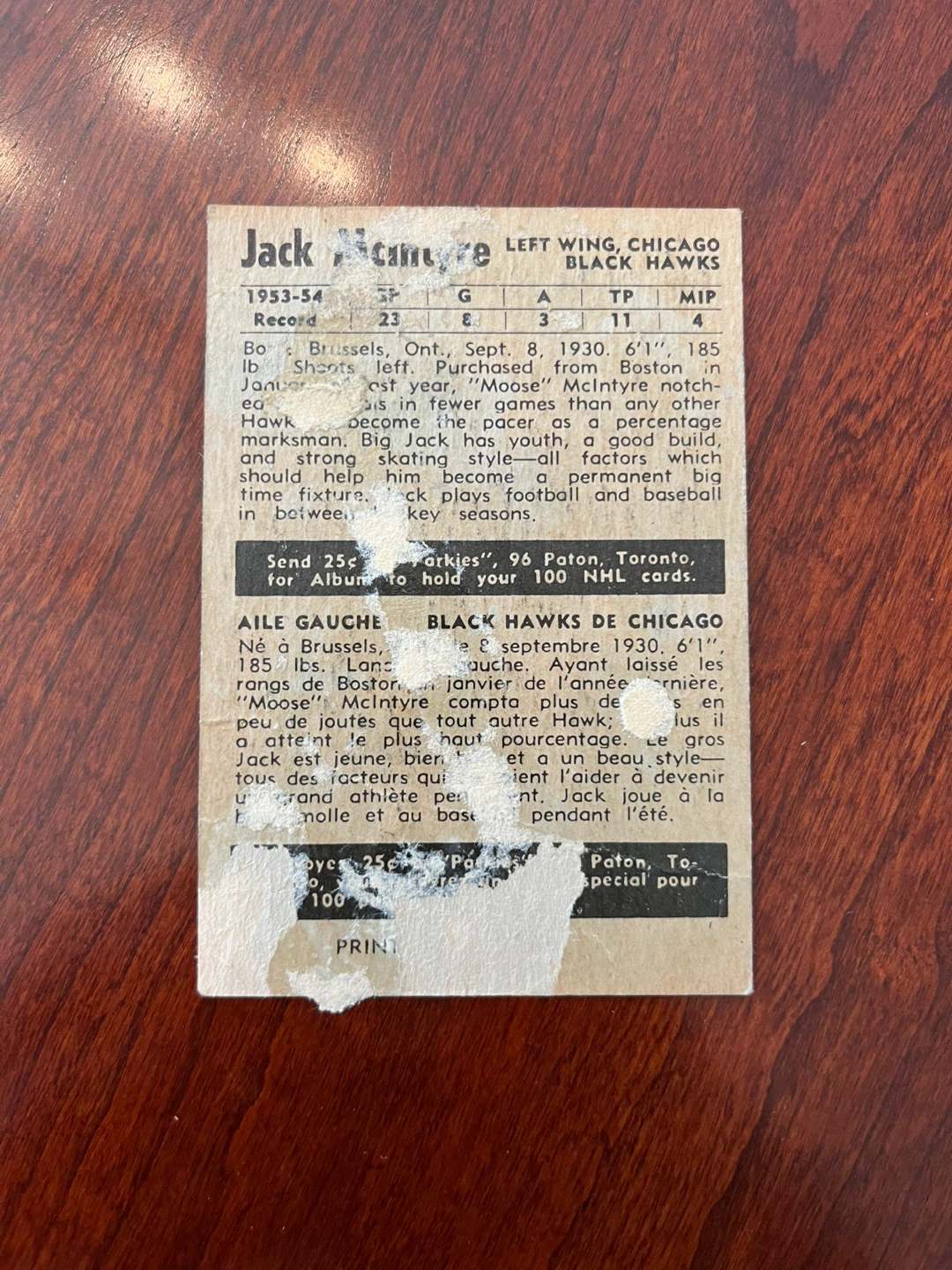 1954 PARKHURST 88 JACK McINTYRE - photo 2