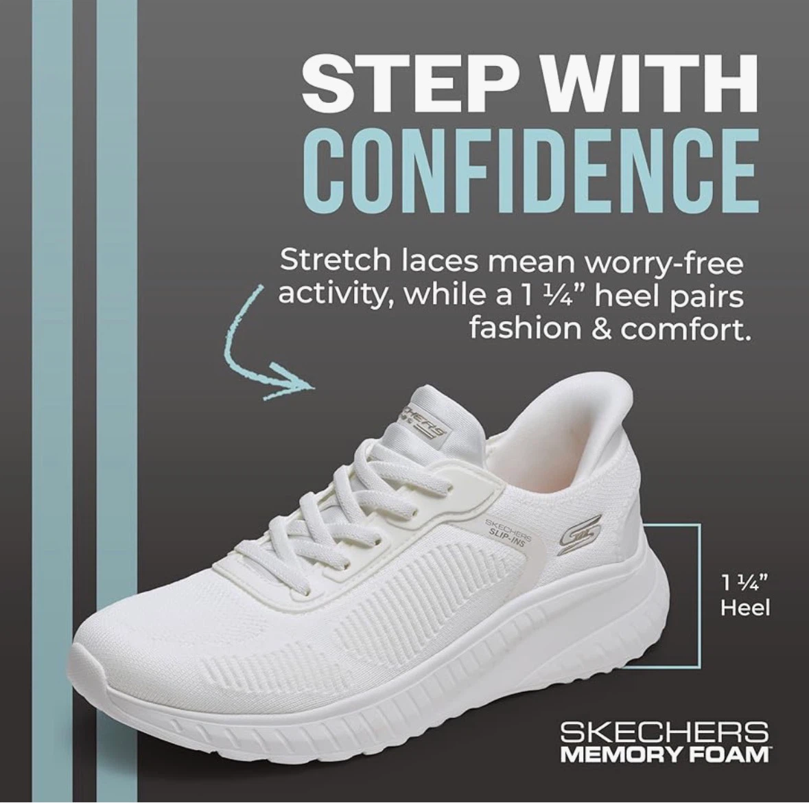 Skechers Hands Free Slip-ins Women's White Sneakers - photo 2