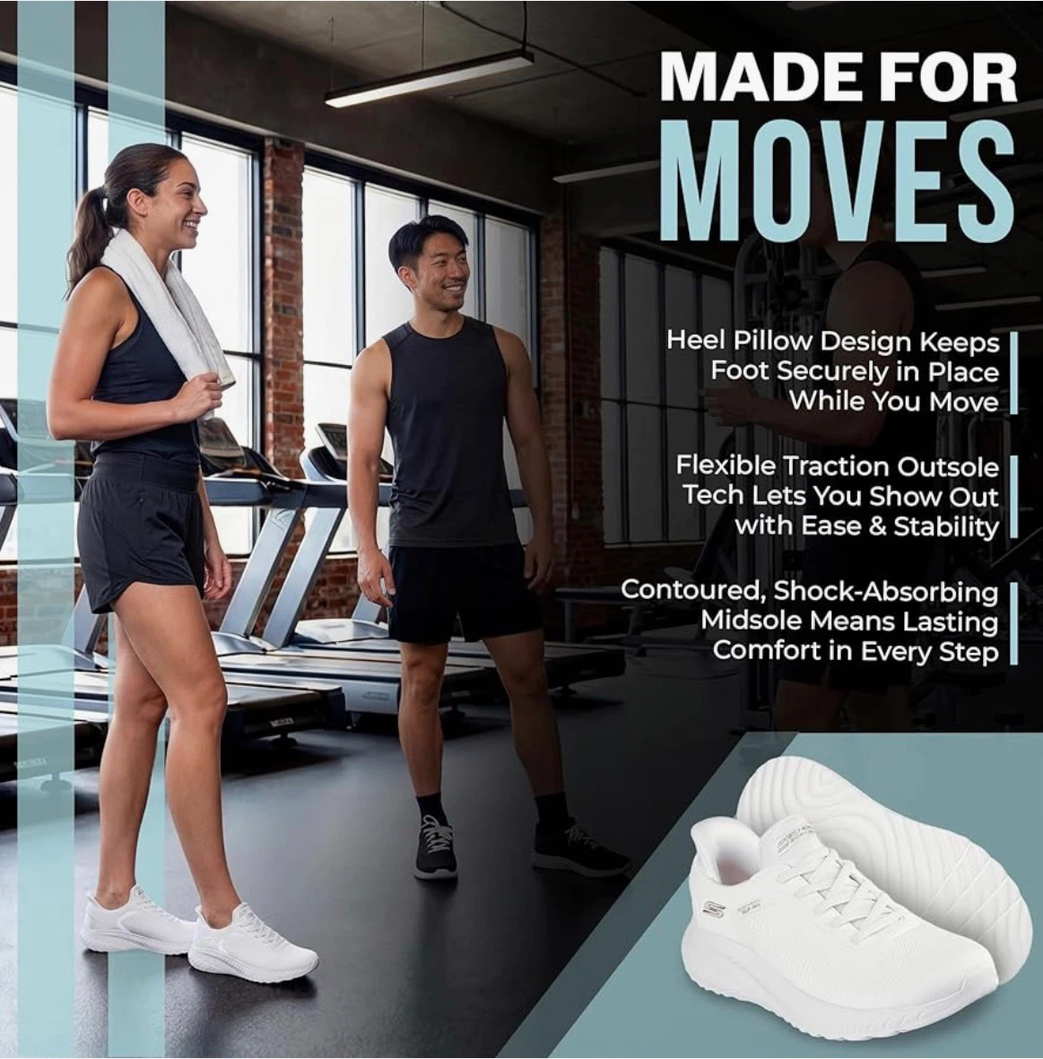Skechers Hands Free Slip-ins Women's White Sneakers - photo 3