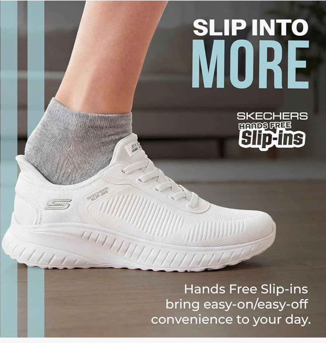 Skechers Hands Free Slip-ins Women's White Sneakers - photo 4