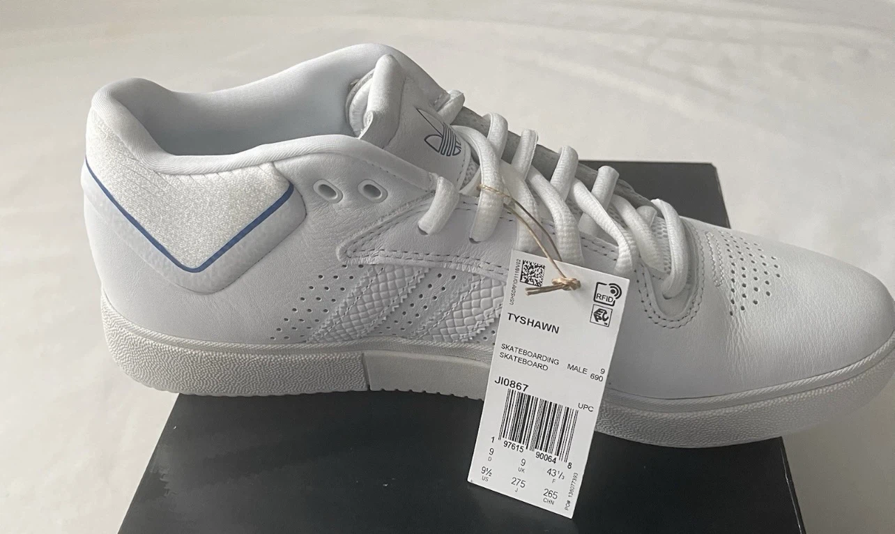 adidas Tyshawn White Blue Gold Leather Skateboarding Sneaker - photo 3