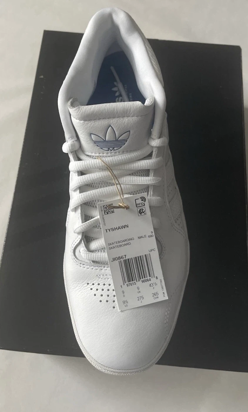 adidas Tyshawn White Blue Gold Leather Skateboarding Sneaker - photo 5