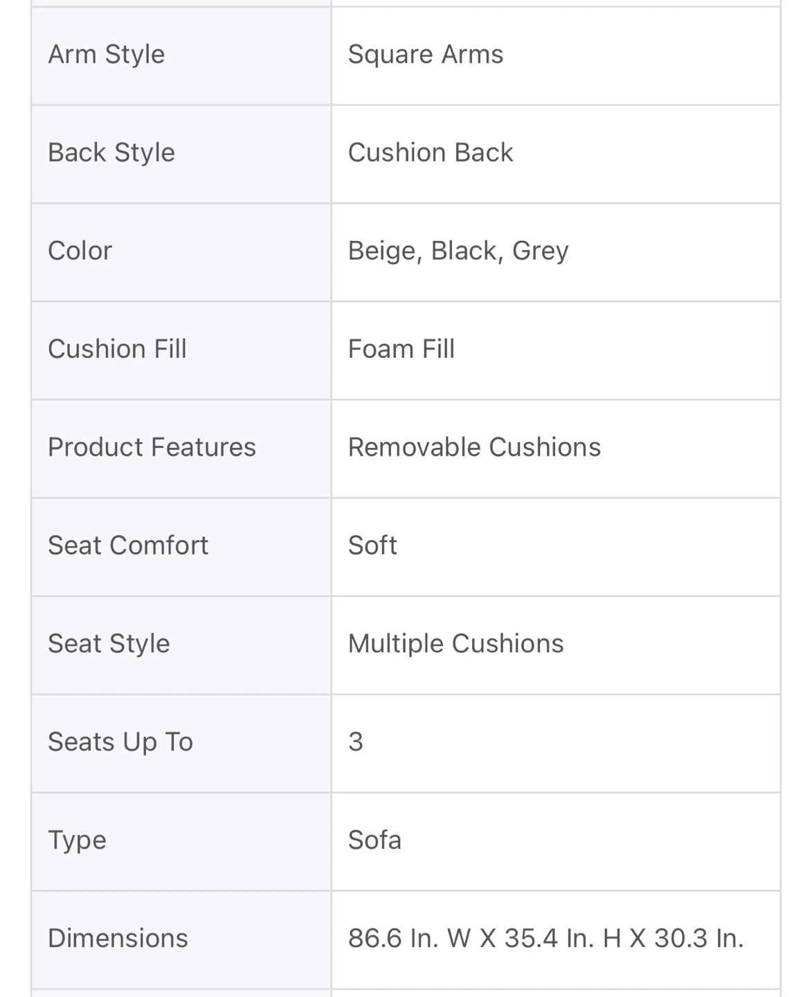Beige Sofa with Square Arms - photo 4