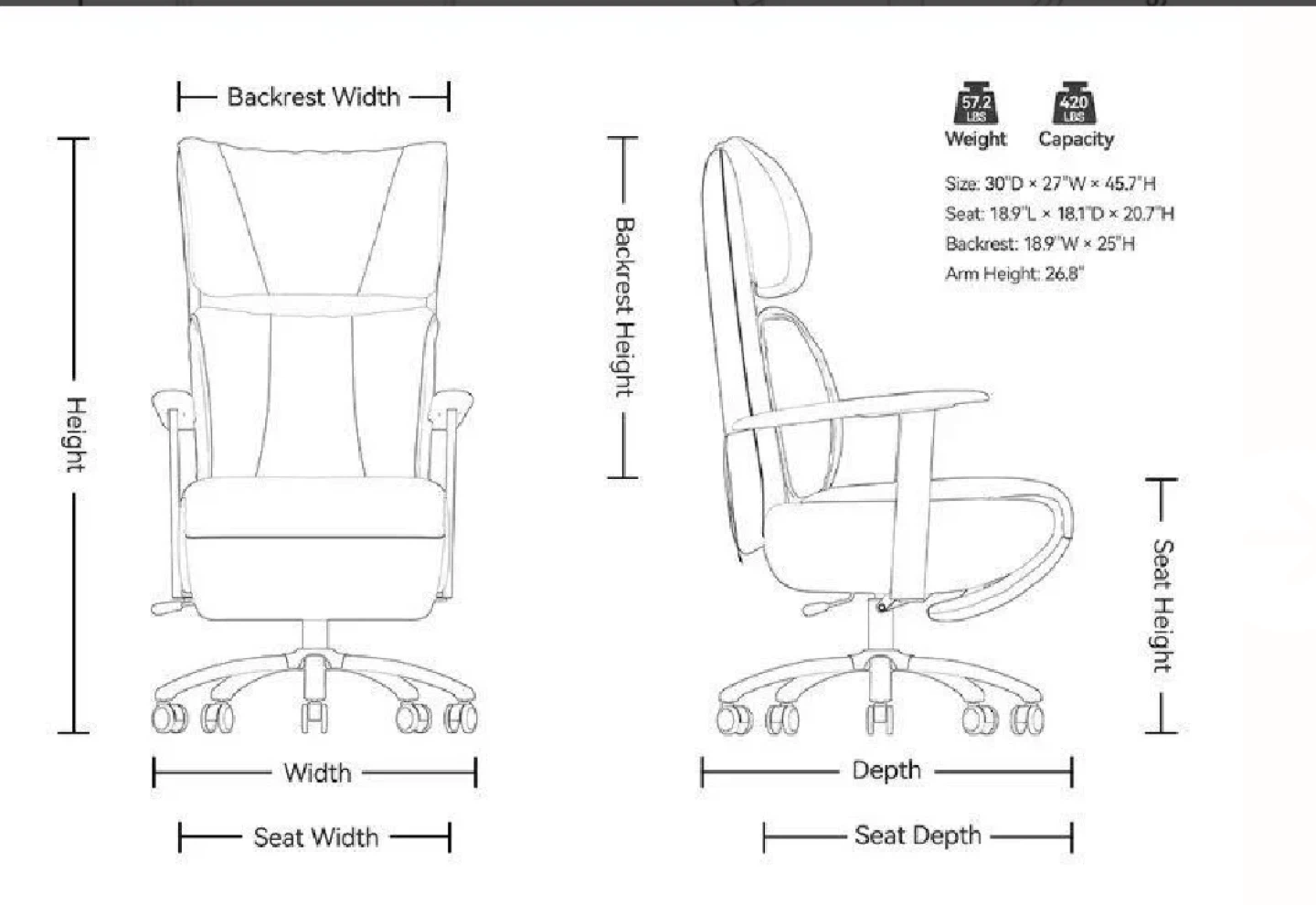 Cream Faux Leather Office Chair - photo 2
