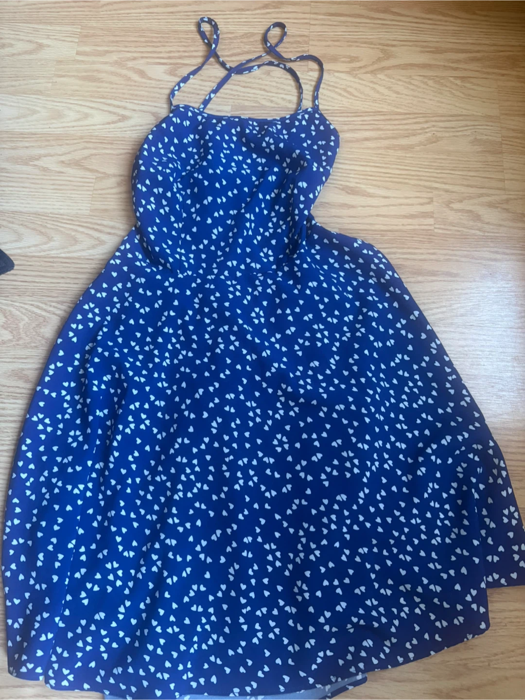 SHEIN Blue White Heart Print Sundress - Size M