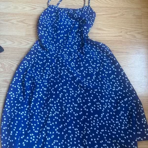 SHEIN Blue White Heart Print Sundress - Size M