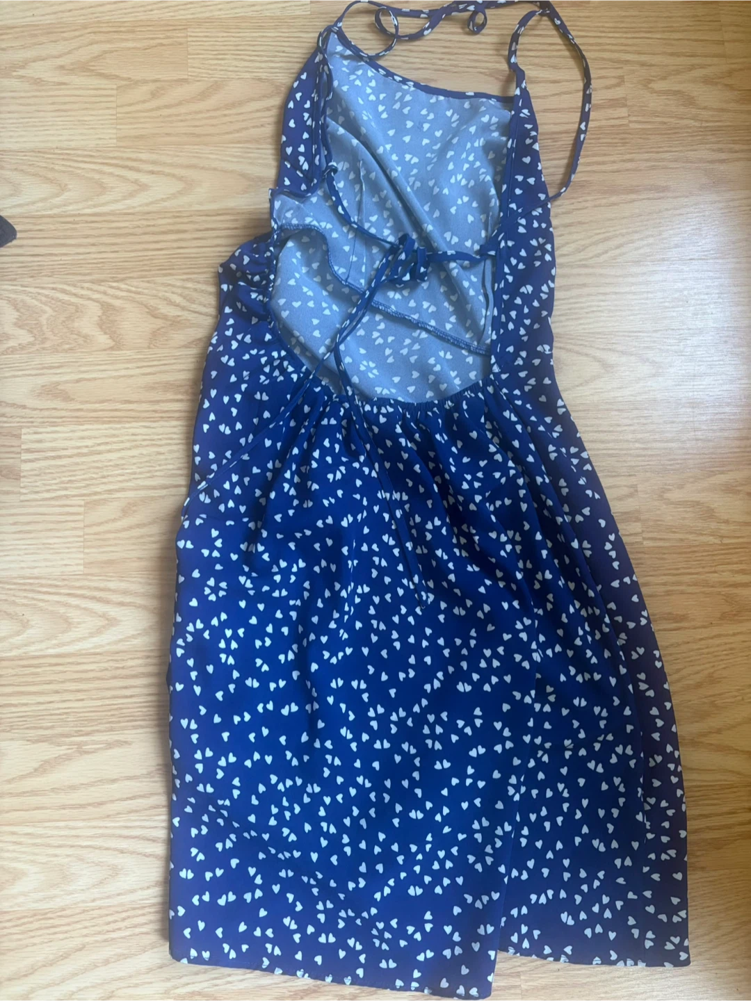 SHEIN Blue White Heart Print Sundress - Size M - photo 3