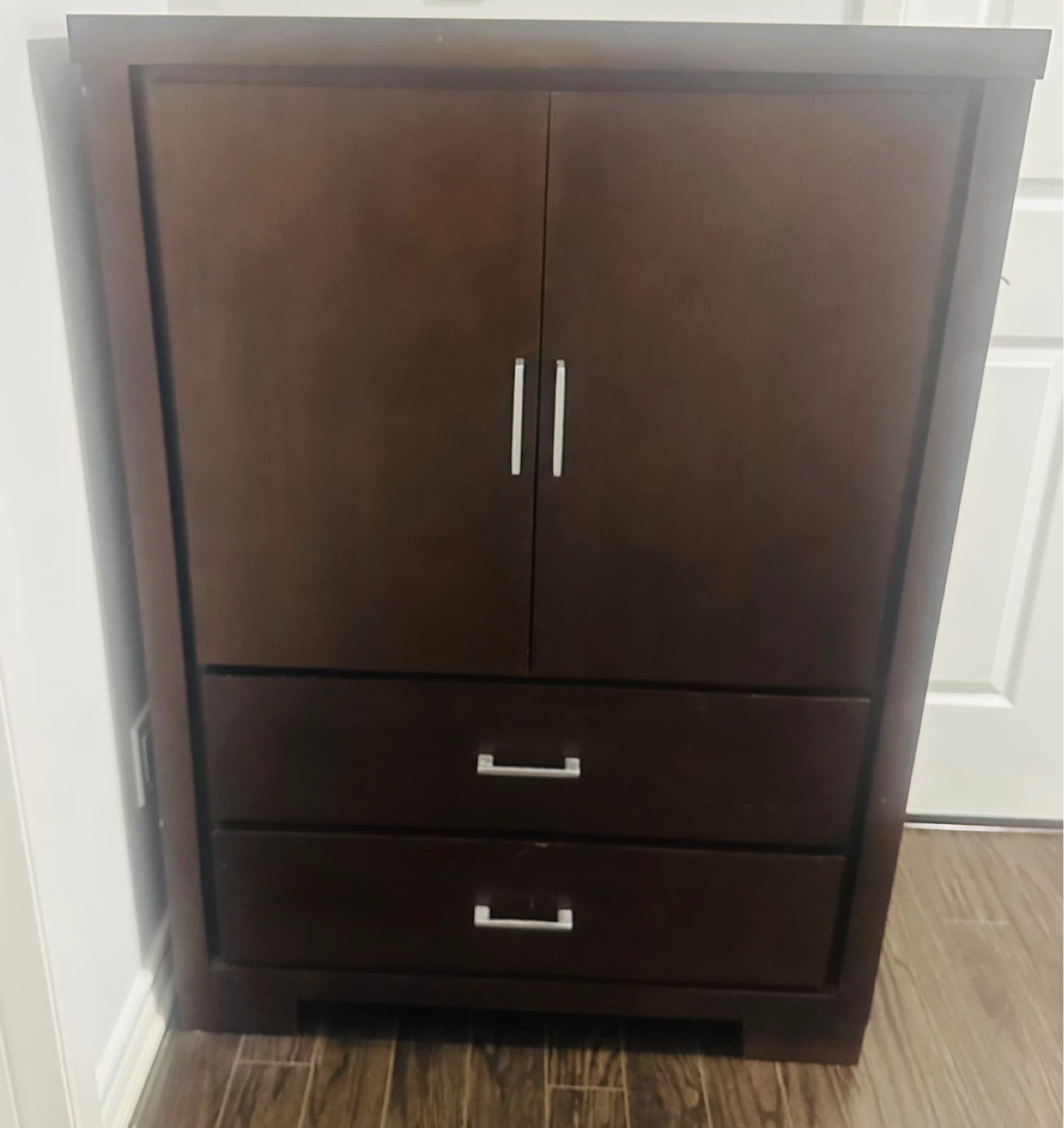 Dark Brown Armoire with Drawers