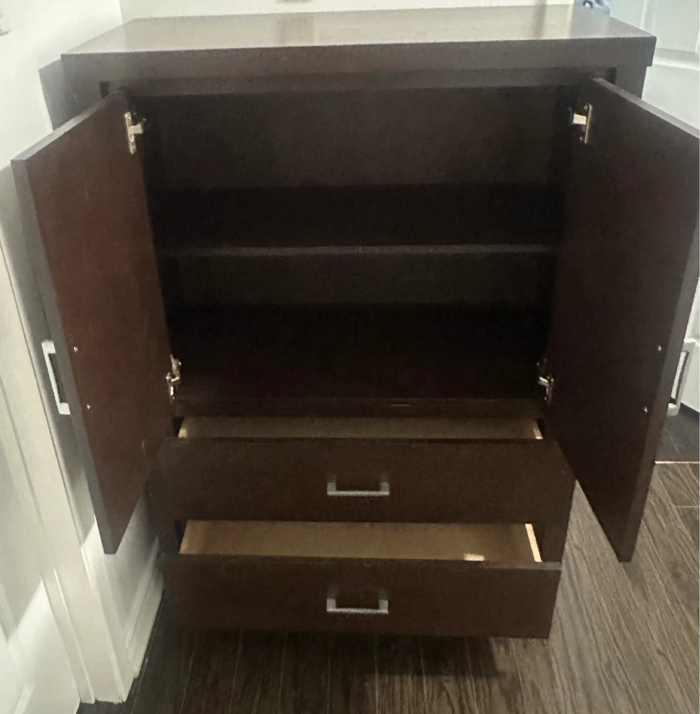 Dark Brown Armoire with Drawers - photo 2