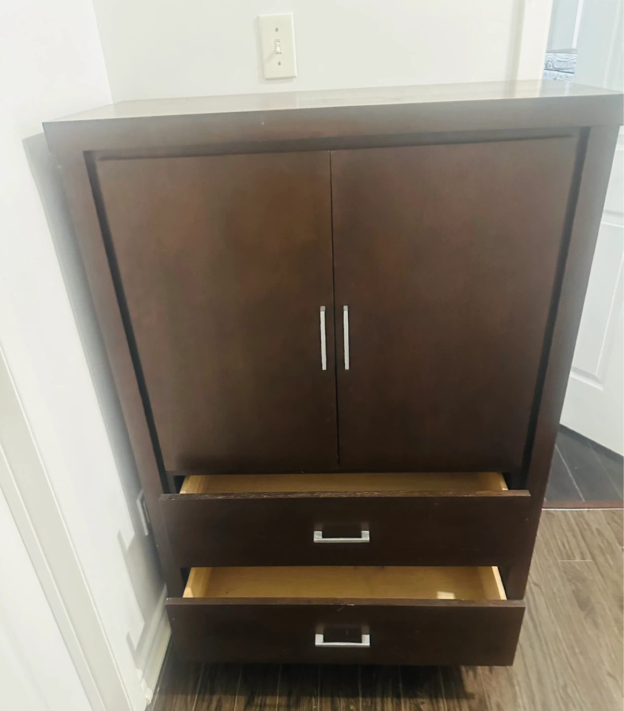 Dark Brown Armoire with Drawers - photo 3