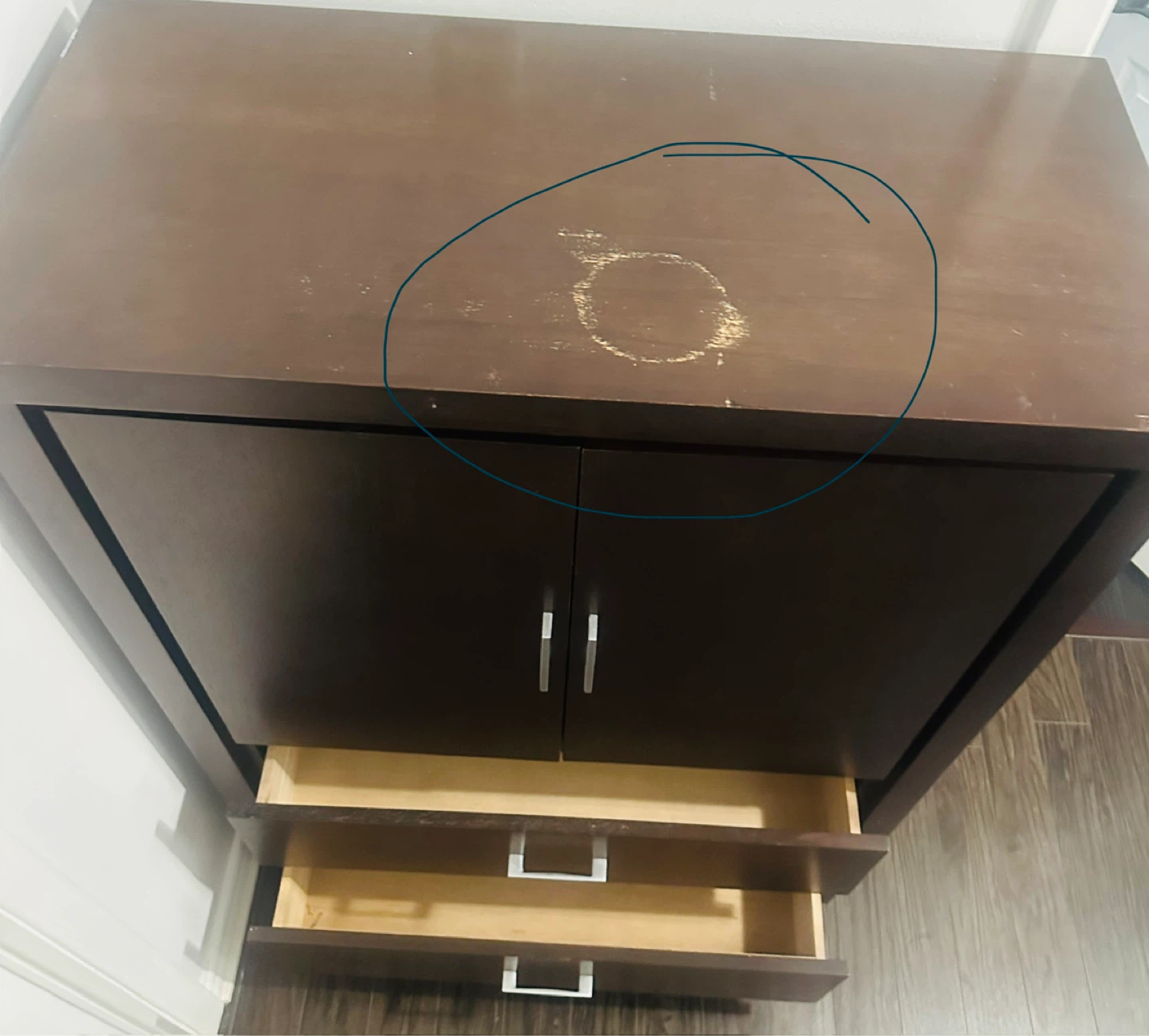 Dark Brown Armoire with Drawers - photo 4