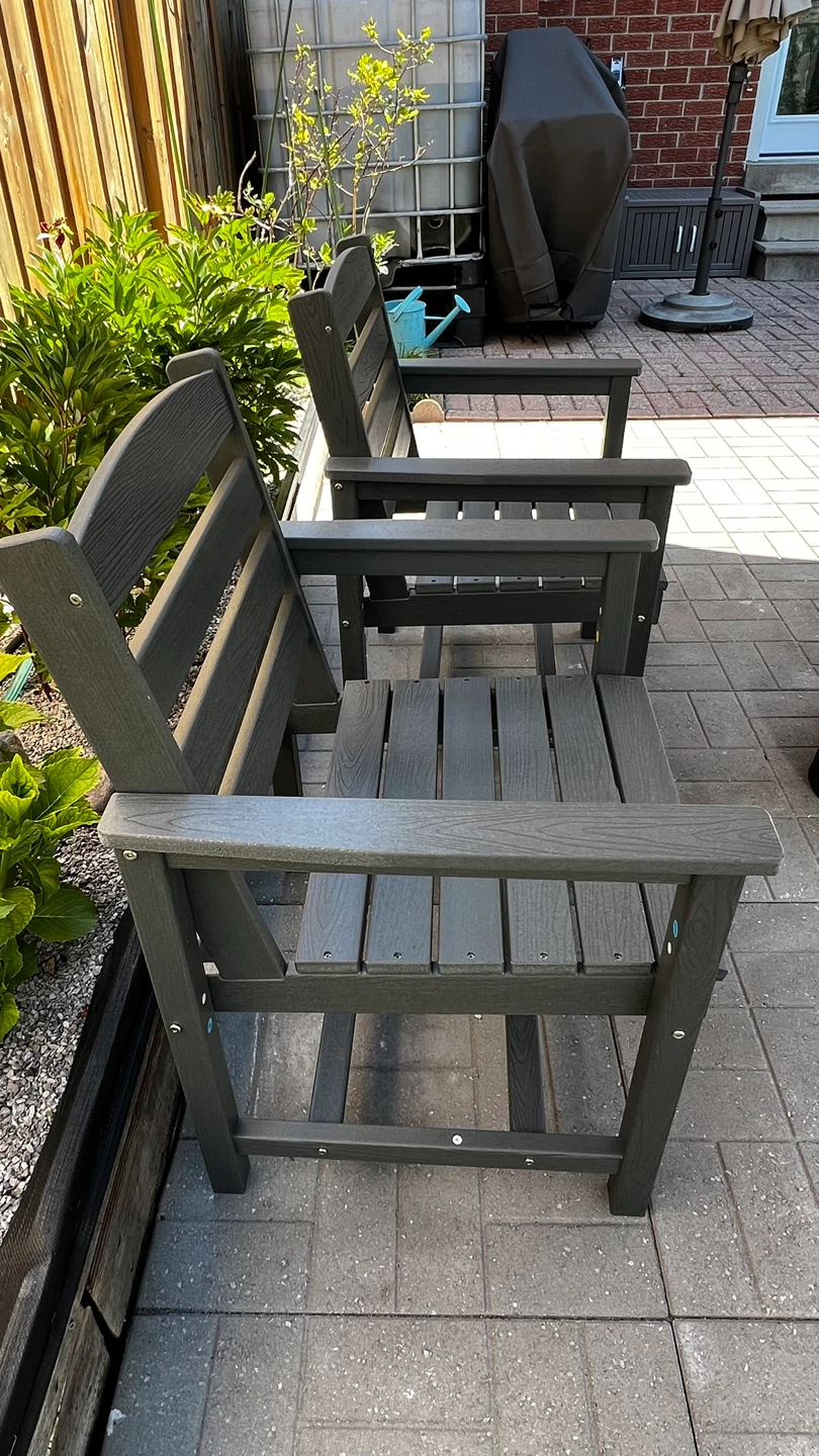 Set of 4 Dark Grey Outdoor Chairs - photo 2