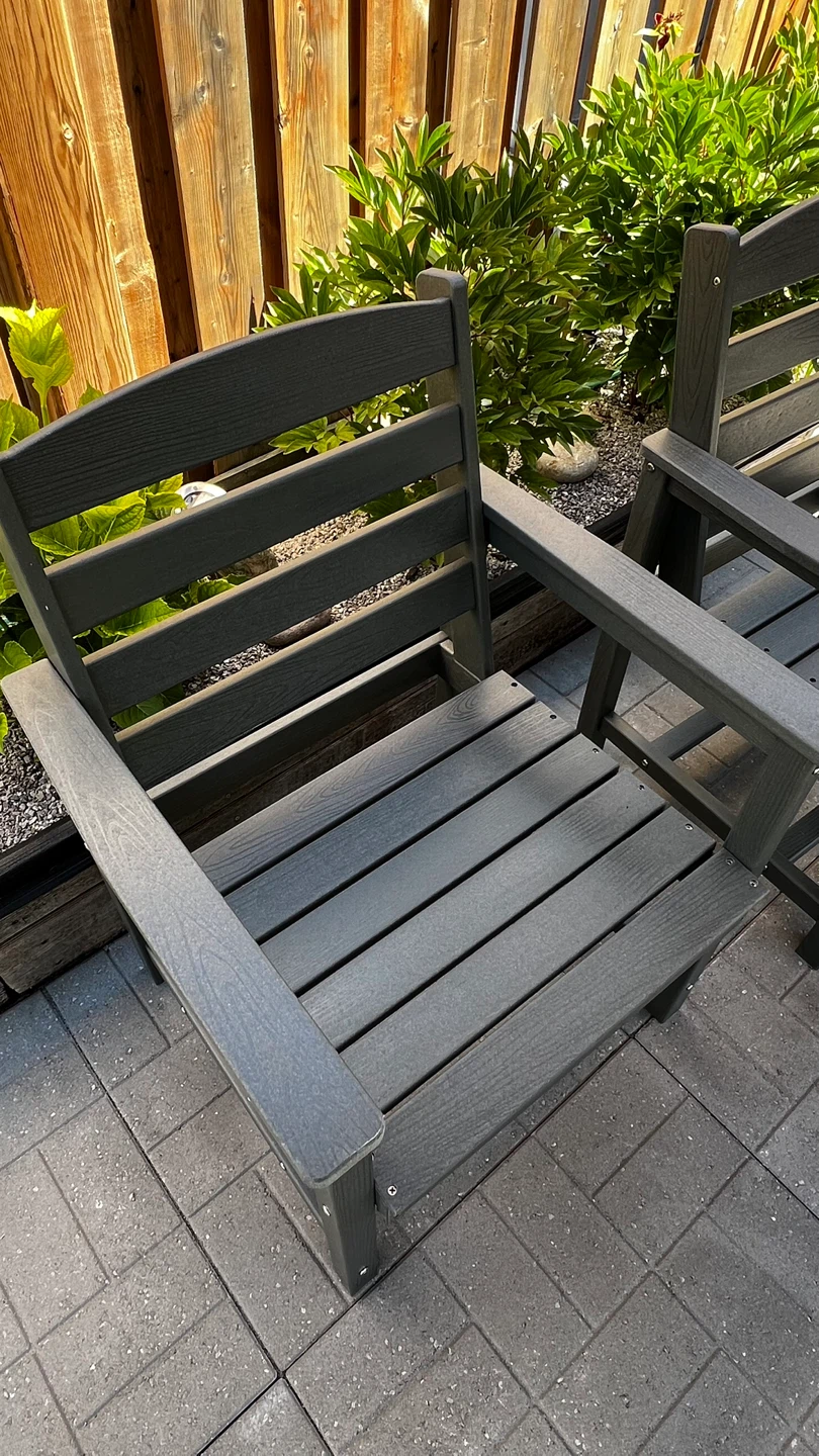 Set of 4 Dark Grey Outdoor Chairs - photo 3